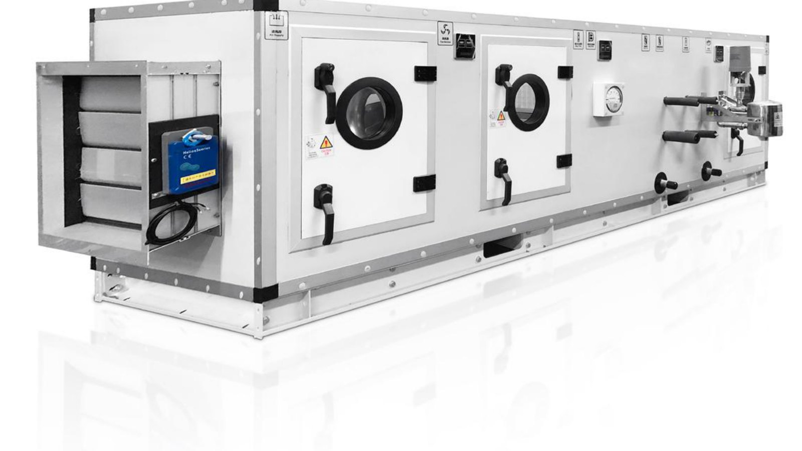 Air handling unit installed in a plant room